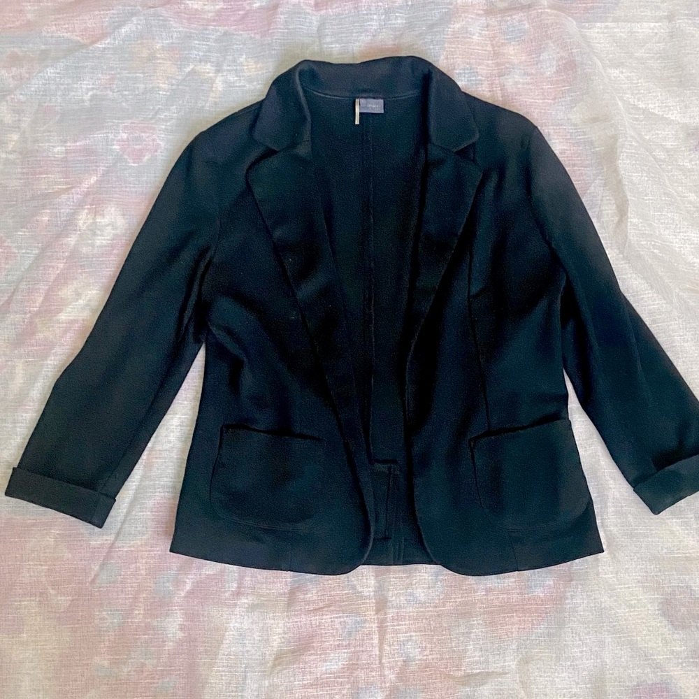 Urban outfitters ponte knit 3/4 sleeve blazer black